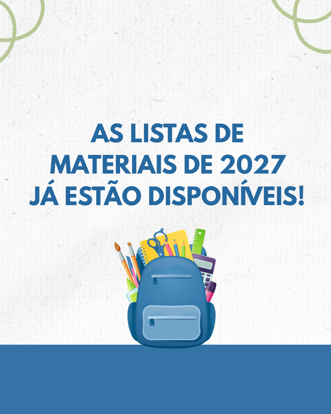 Listas de Materiais de 2027 disponíveis!